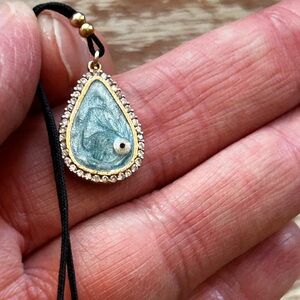 Artisan Sterling Gold Overlay Enamel Evil Eye Pendant
